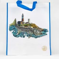 Coolers J&H Tackle Montauk Lighthouse Reusable Shopping Bag